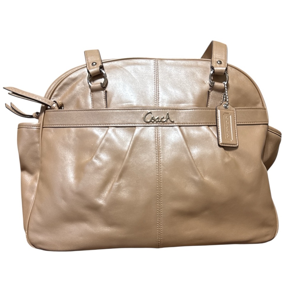 Coach Travel Bag Tan Leather Satchel